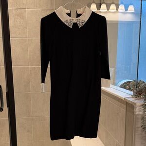 Ted Baker London Black Dress with White Embellished Collar